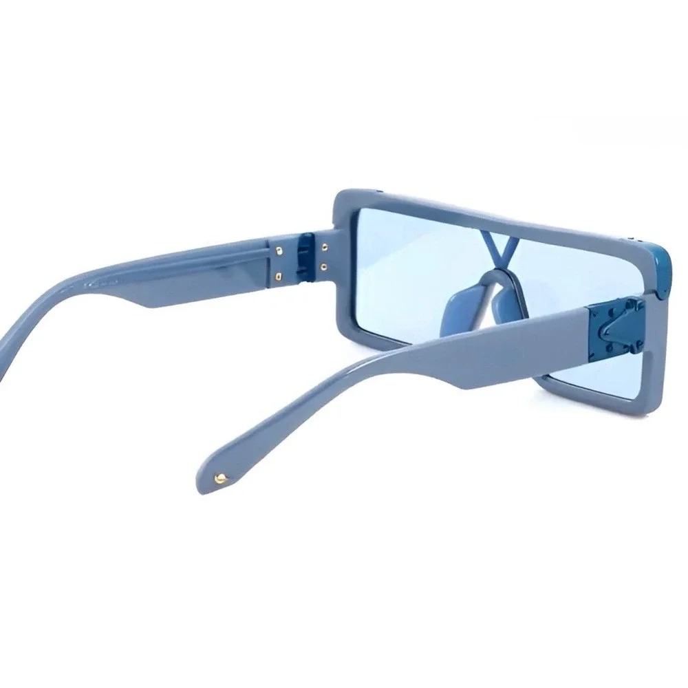 Blue Sunglasses Mans Fashion Funky Square Frame TrendyAviator Outfit UV400 Gafas